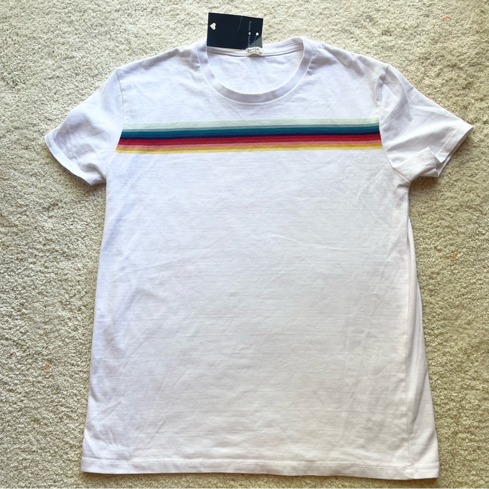 NWT Brandy Melville John Galt retro rainbow tshirt